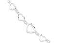 FJC Finejewelers Sterling Silver Polished Heart Fancy Link Bracelet