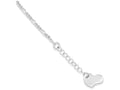 FJC Finejewelers Sterling Silver Polished Heart W/ 1in Ext. Anklet