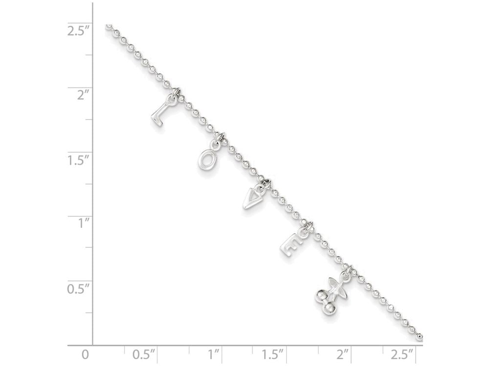 FJC Finejewelers Sterling Silver 10 W/1 Ext. Anklet