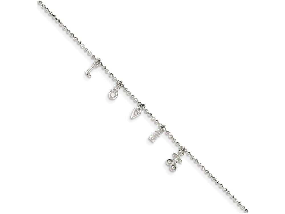 FJC Finejewelers Sterling Silver 10 W/1 Ext. Anklet