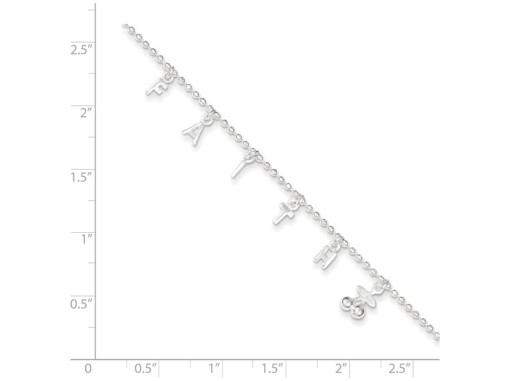 FJC Finejewelers Sterling Silver 10 W/1ext. Anklet