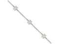 FJC Finejewelers Sterling Silver Polished Flower W/ 1in Ext. Anklet