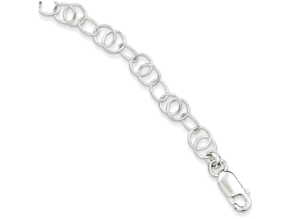 FJC Finejewelers Sterling Silver Polished And Textured Fancy Bracelet