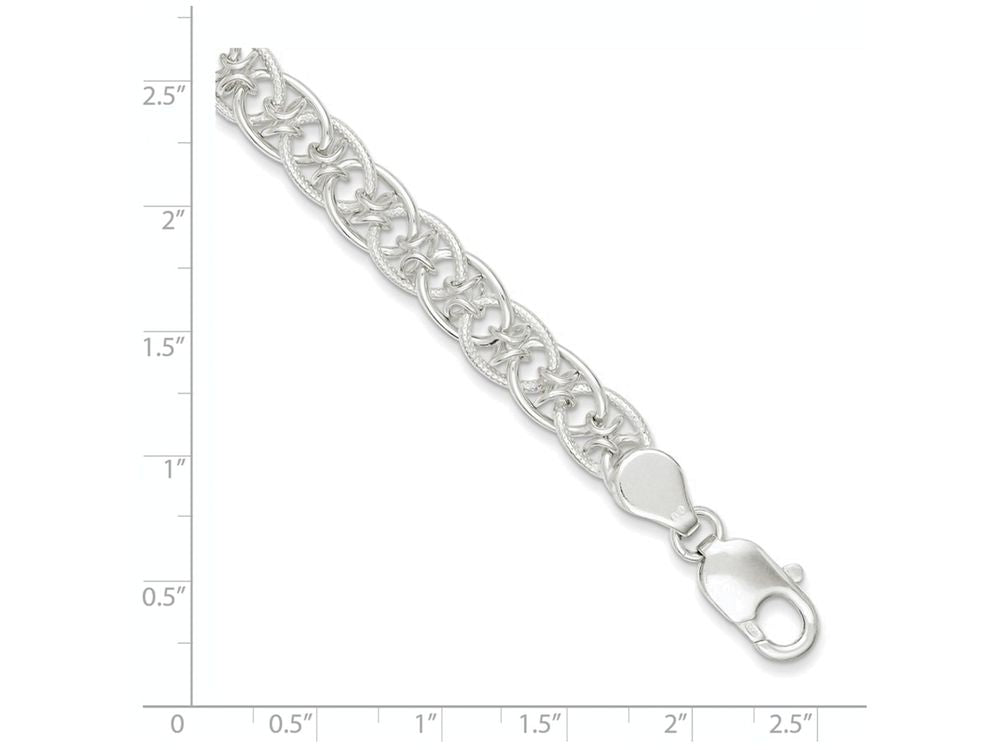 FJC Finejewelers Sterling Silver Polished And Textured Fancy Bracelet