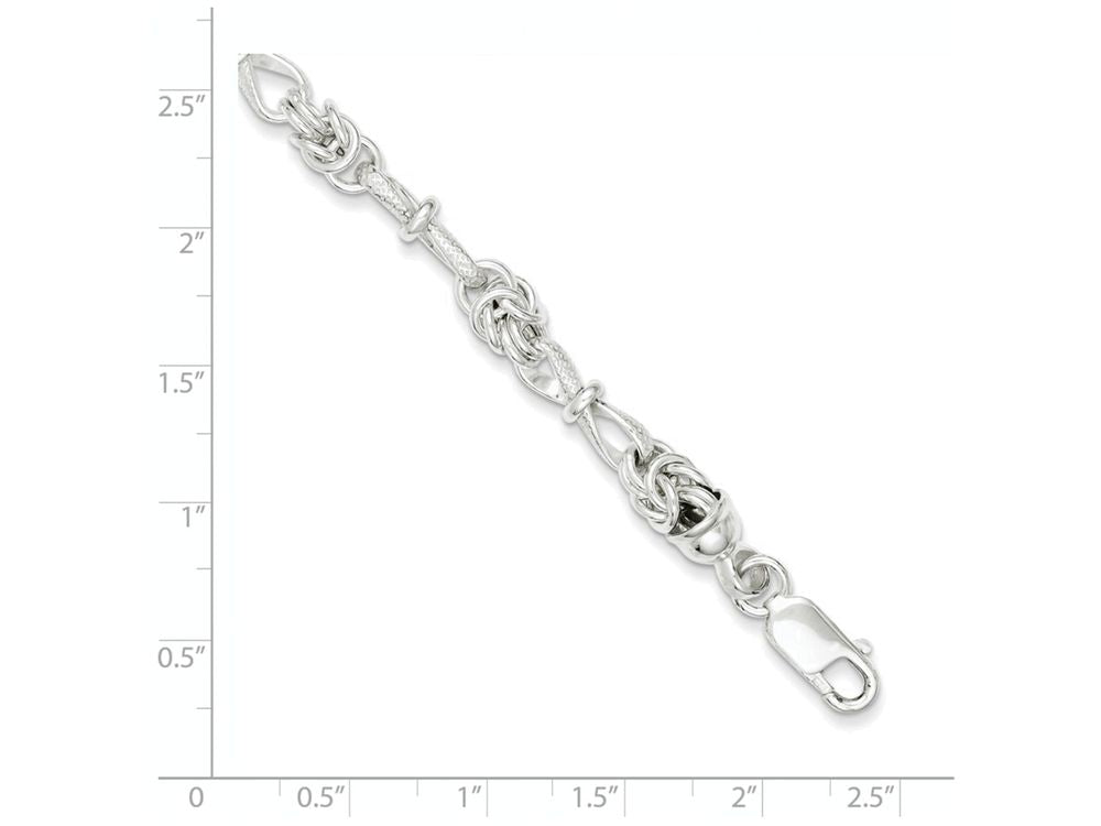 FJC Finejewelers Sterling Silver Polished And Textured Fancy Bracelet