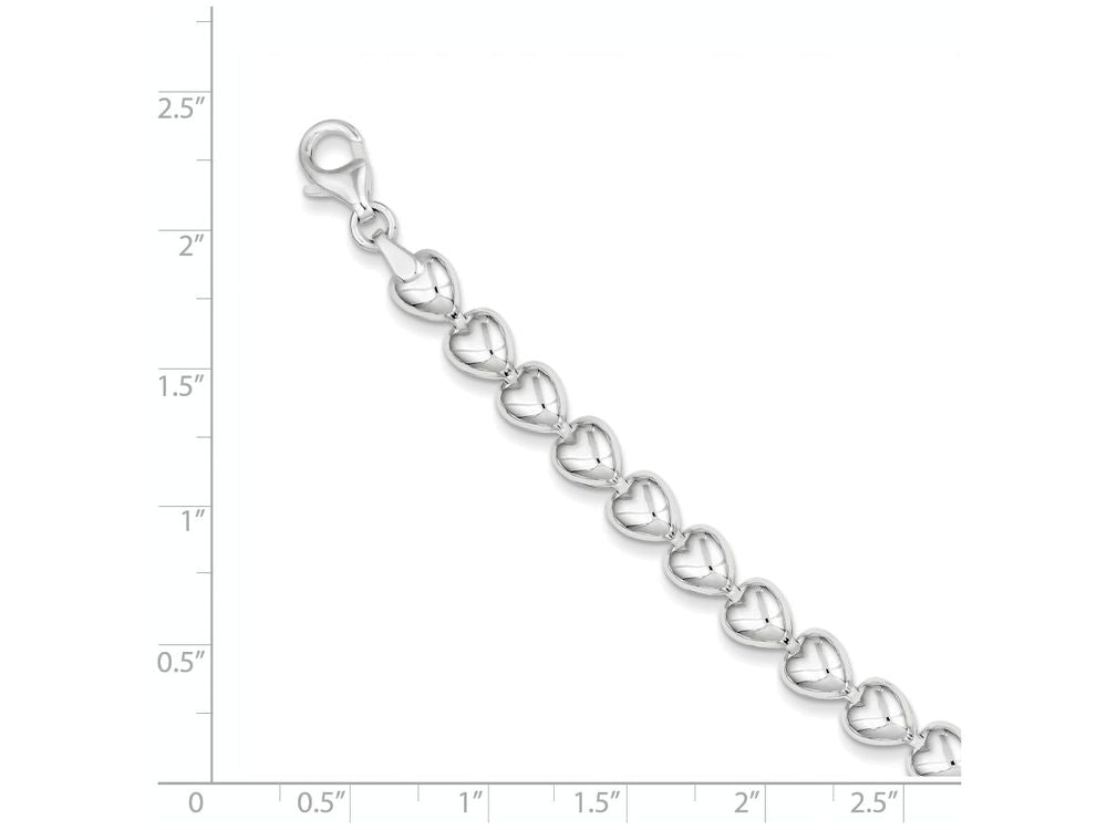 FJC Finejewelers Sterling Silver Polished Heart Bracelet