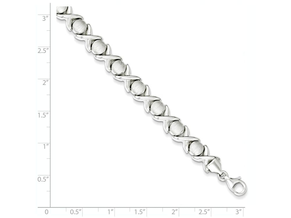 FJC Finejewelers Sterling Silver Polished And Satin X And O Bracelet
