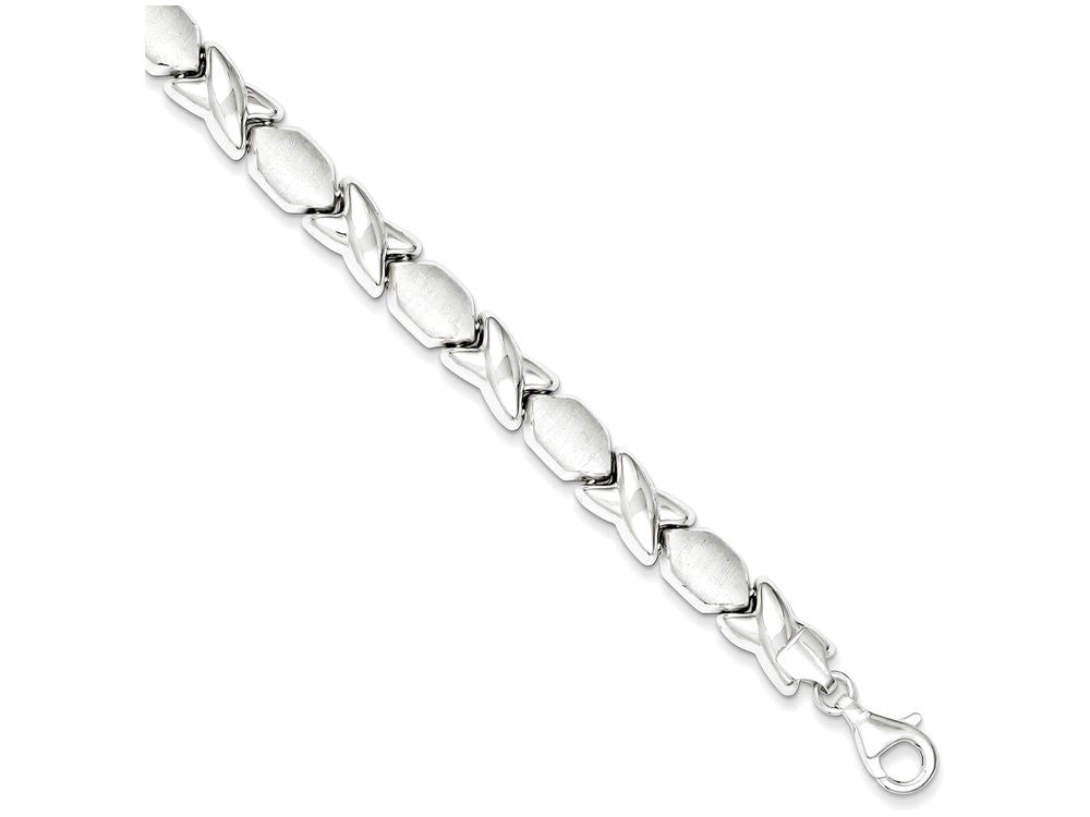 FJC Finejewelers Sterling Silver Polished And Satin X And O Bracelet