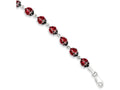 FJC Finejewelers Sterling Silver Rhodium Polished Enameled Lady Bug Bracelet