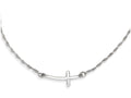 FJC Finejewelers Sterling Silver Small Sideways Curved Cross 18 inch Necklace