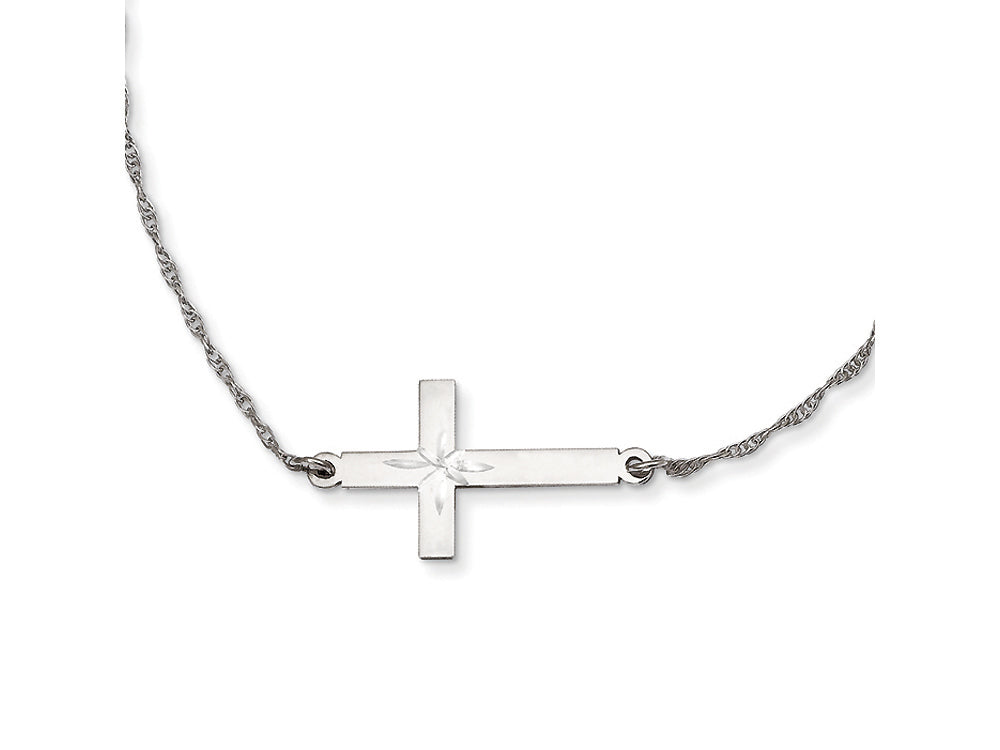 FJC Finejewelers Sterling Silver Large D/c Sideways Cross Necklace