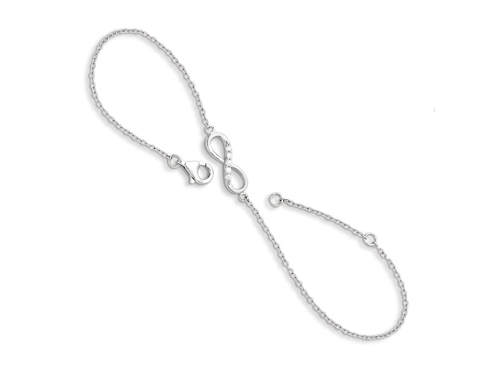 FJC Finejewelers Sterling Silver With CZ Infinity Symbol W/ 1 In Ext Infinity Bracelet