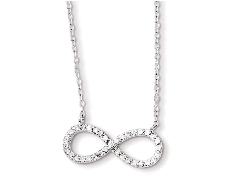 FJC Finejewelers Sterling Silver With CZ Infinity Symbol W/ 2 In Ext Necklace