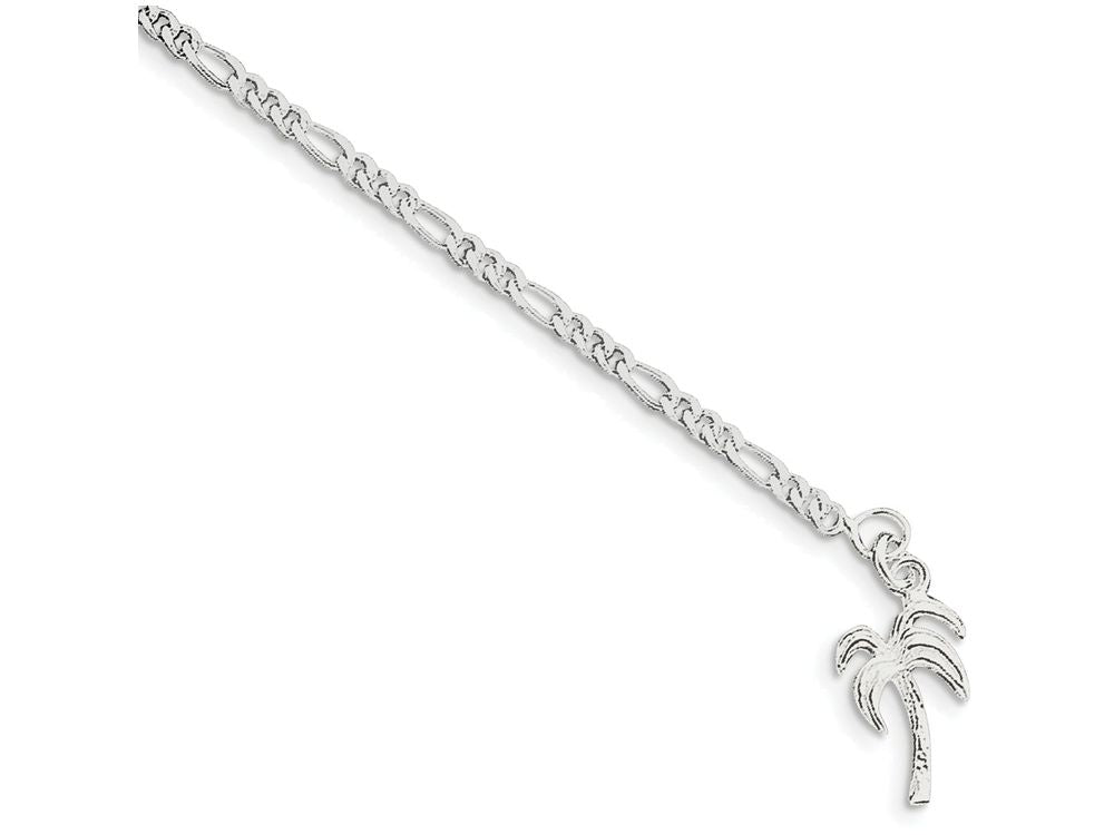 FJC Finejewelers Sterling Silver 10inch Solid Polished Palm Tree Anklet