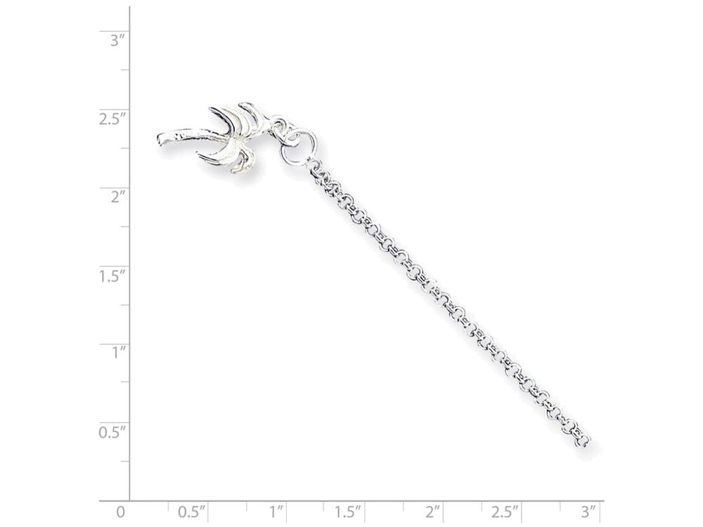 FJC Finejewelers Sterling Silver 10inch Solid Polished Palm Tree Anklet