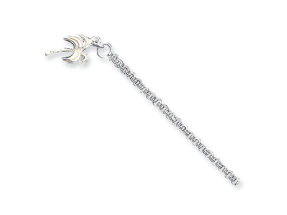 FJC Finejewelers Sterling Silver 9 inch Solid Polished Palm Tree Anklet