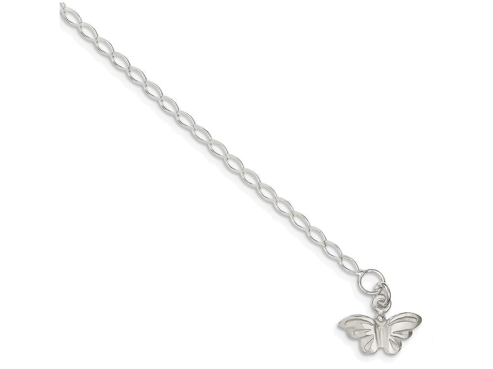 FJC Finejewelers Sterling Silver 10inch Solid Polished Butterfly Anklet