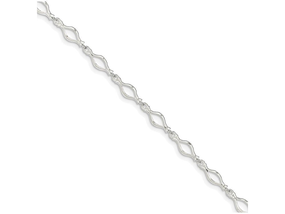 FJC Finejewelers Sterling Silver 10inch Solid Polished Fancy Link Anklet