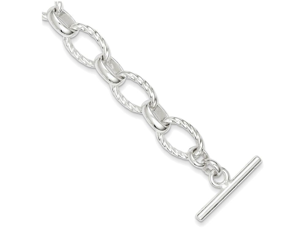 FJC Finejewelers Sterling Silver 7.75inch Polished Fancy Link Toggle Bracelet