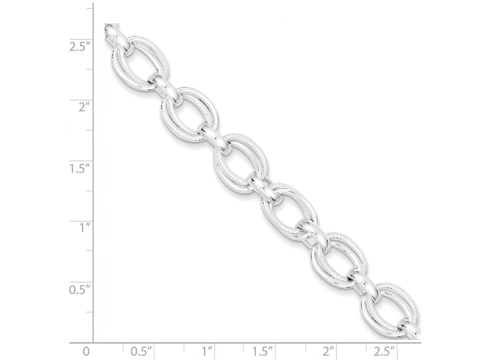 FJC Finejewelers Sterling Silver 7.5inch Fancy Link Bracelet