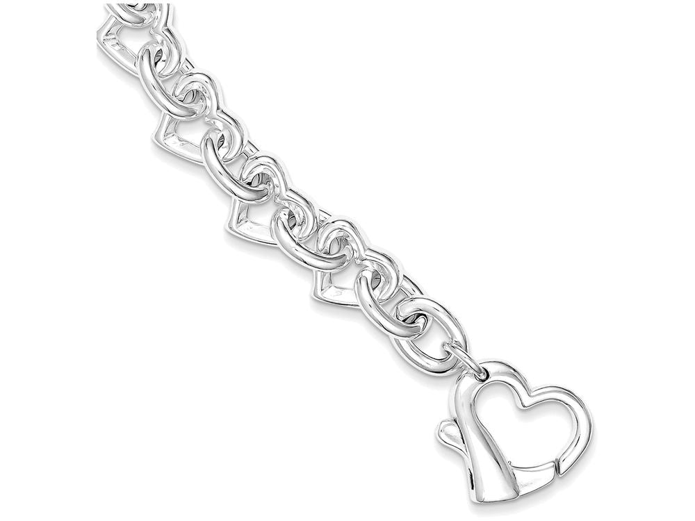 FJC Finejewelers Sterling Silver 7.5inch Polished Fancy Heart Link Bracelet