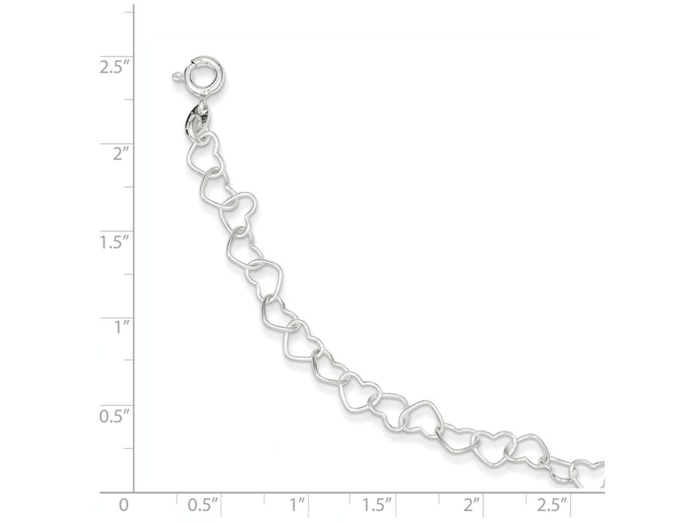 FJC Finejewelers Sterling Silver 7inch Polished Fancy Heart Link Bracelet