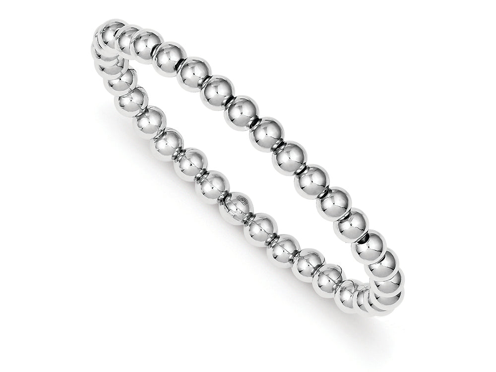 FJC Finejewelers Sterling Silver Polished Bead Stretch Bracelet