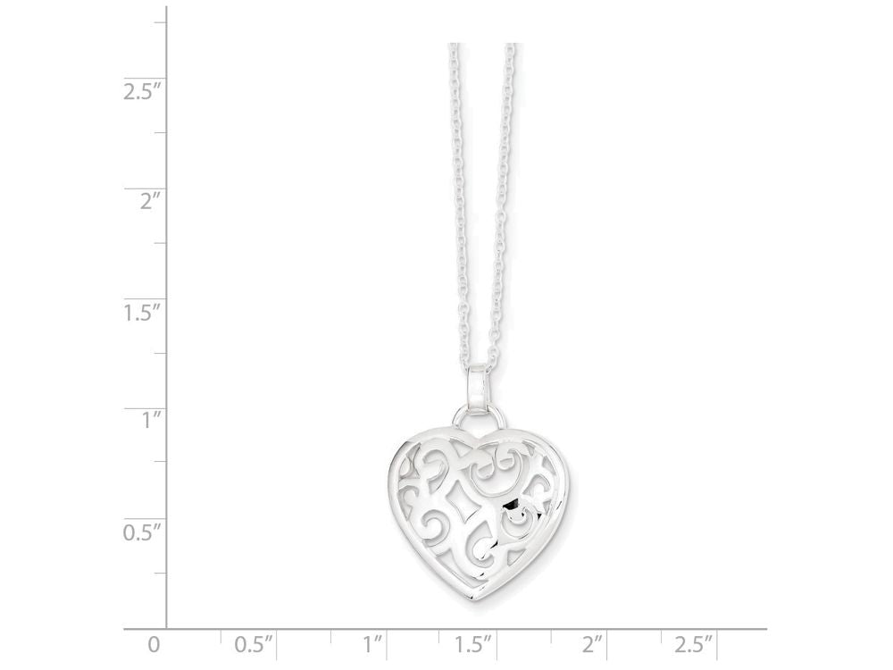 FJC Finejewelers Sterling Silver Heart Necklace