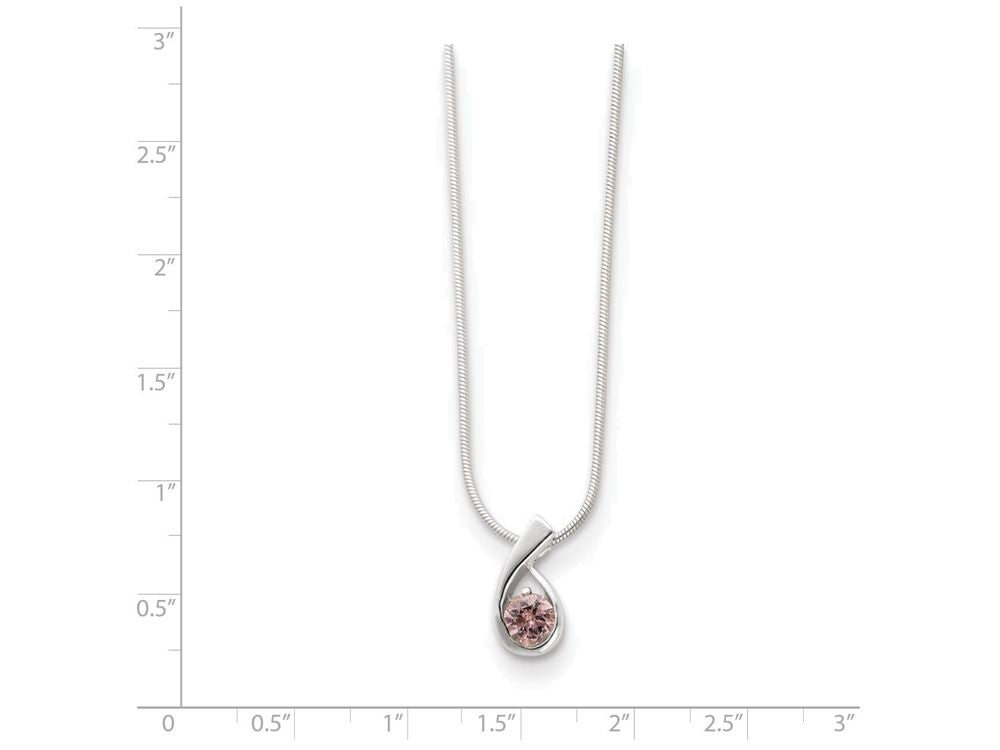 FJC Finejewelers Sterling Silver Pink Cubic Zirconia Pendant Necklace - Chain Included