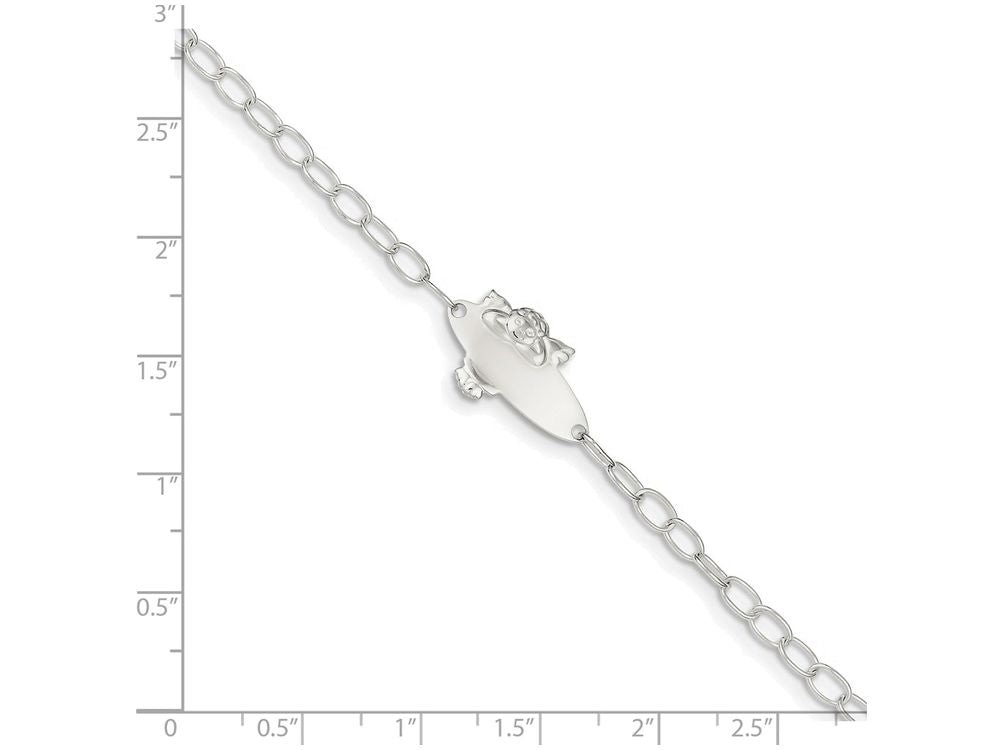 FJC Finejewelers Sterling Silver Polished Angel Baby Engraveable Id Bracelet
