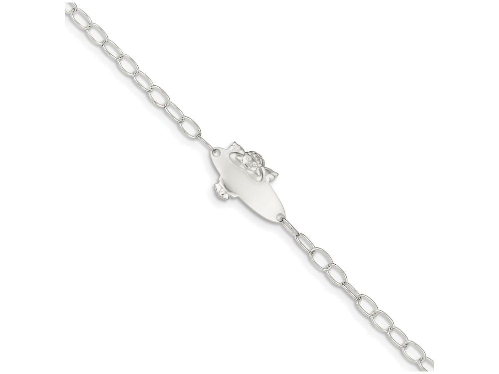 FJC Finejewelers Sterling Silver Polished Angel Baby Engraveable Id Bracelet