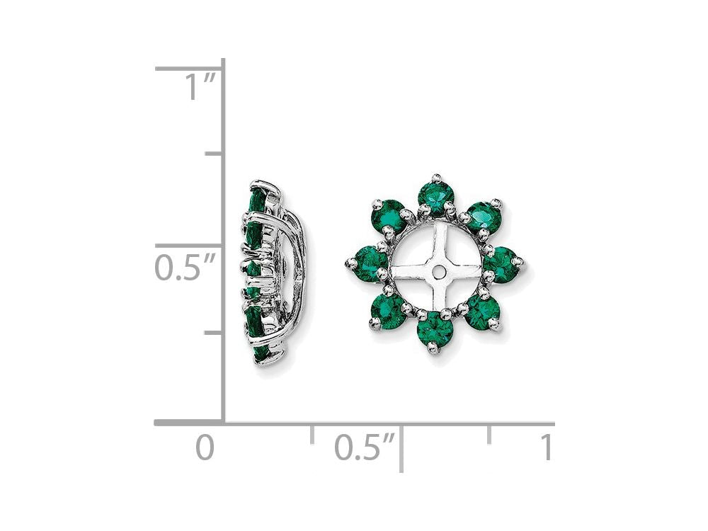 FJC Finejewelers Sterling Silver Created Emerald Earring Jackets
