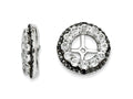 FJC Finejewelers Sterling Silver White Topaz and Black Sapphire Earring Jackets