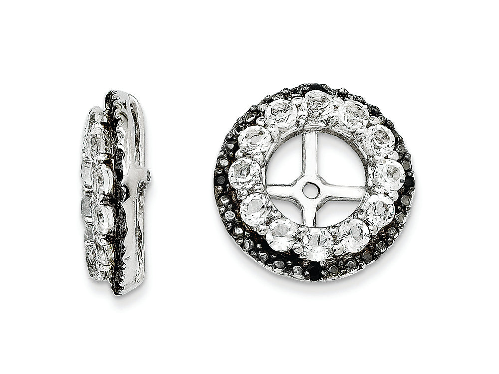 FJC Finejewelers Sterling Silver White Topaz and Black Sapphire Earring Jackets