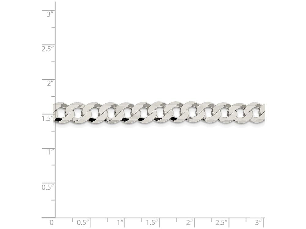 FJC Finejewelers 16 Inch Sterling Silver 8mm Close Link Flat Curb Chain Necklace