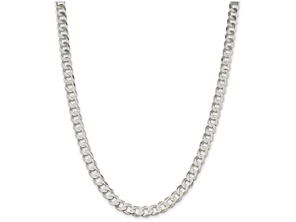 FJC Finejewelers 16 Inch Sterling Silver 8mm Close Link Flat Curb Chain Necklace