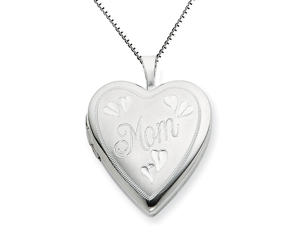 FJC Finejewelers 925 Sterling Silver 20mm MOM Heart Locket Necklace - Chain Included