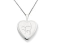 FJC Finejewelers 925 Sterling Silver 16mm Cat Heart Locket Necklace - Chain Included