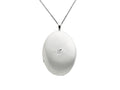 FJC Finejewelers 925 Sterling Silver 20mm Diamond Oval Locket Necklace - Chain Included