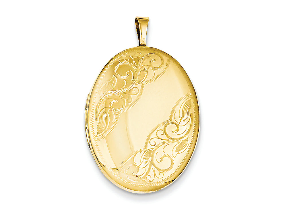 FJC Finejewelers 1/20 Gold Filled 20mm Swirled Oval Locket Necklace - Chain Included
