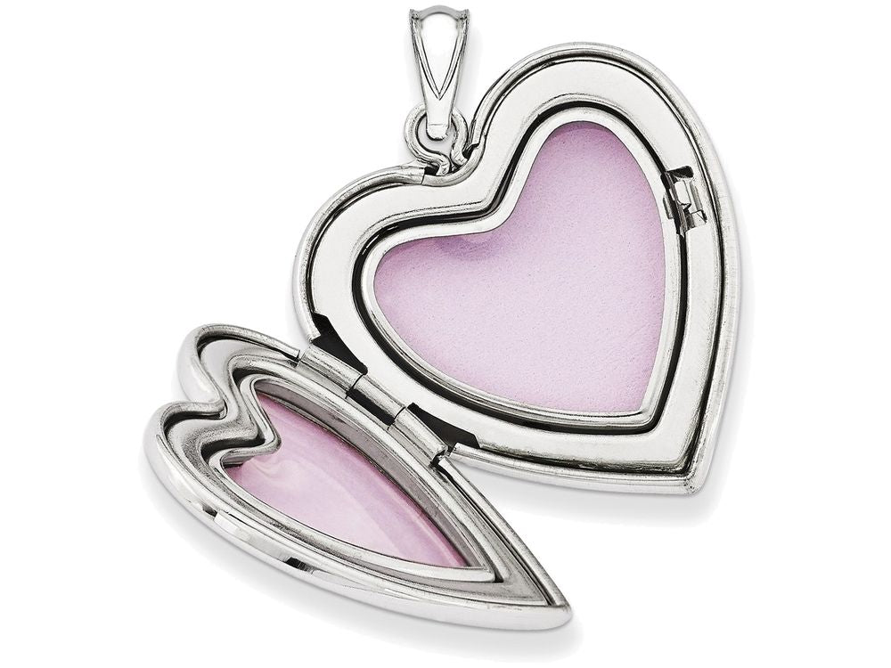 FJC Finejewelers Sterling Silver 24mm Plain Heart Locket Necklace