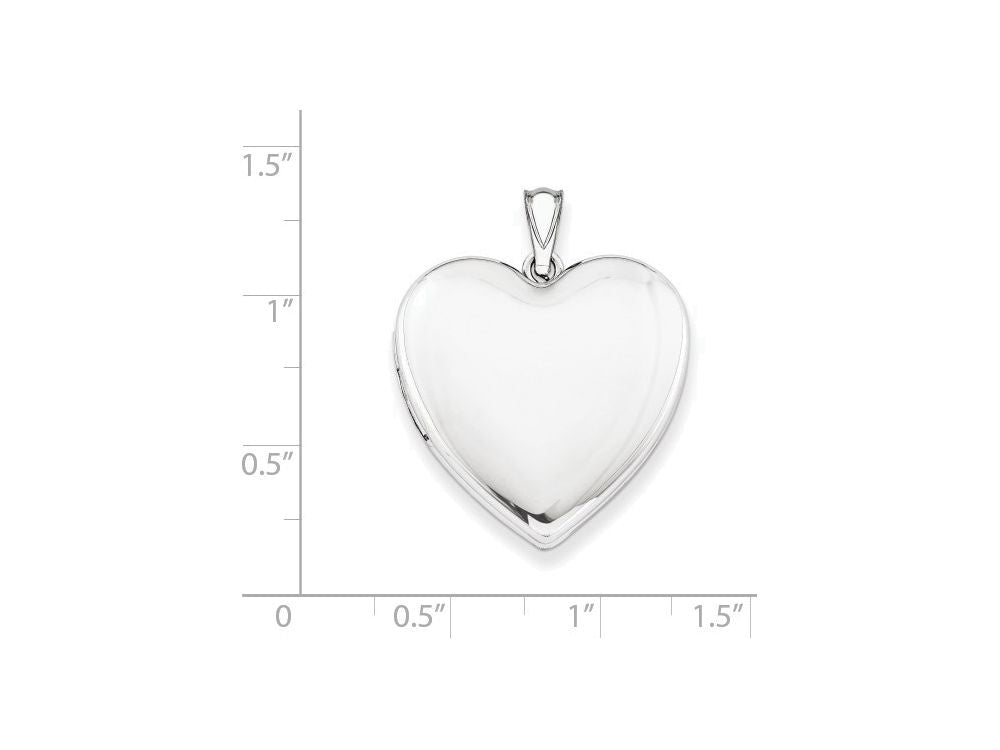FJC Finejewelers Sterling Silver 24mm Plain Heart Locket Necklace
