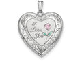 FJC Finejewelers Sterling Silver 24mm Enameled Rose With Border Heart Locket Necklace