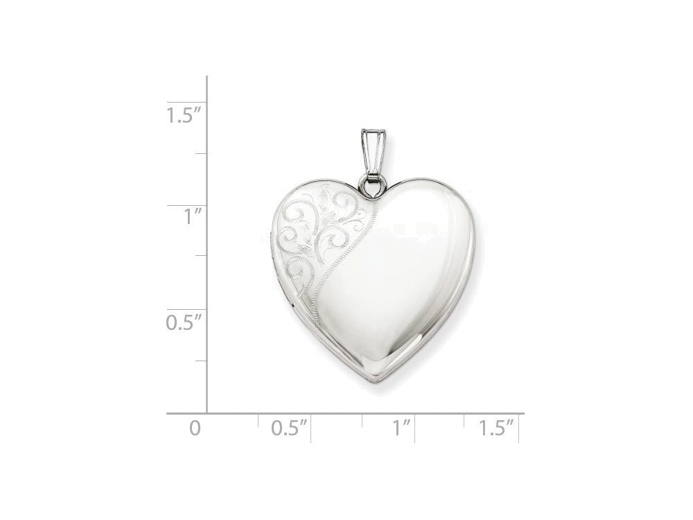 FJC Finejewelers Sterling Silver 24mm Polished Swirl Heart Locket Necklace