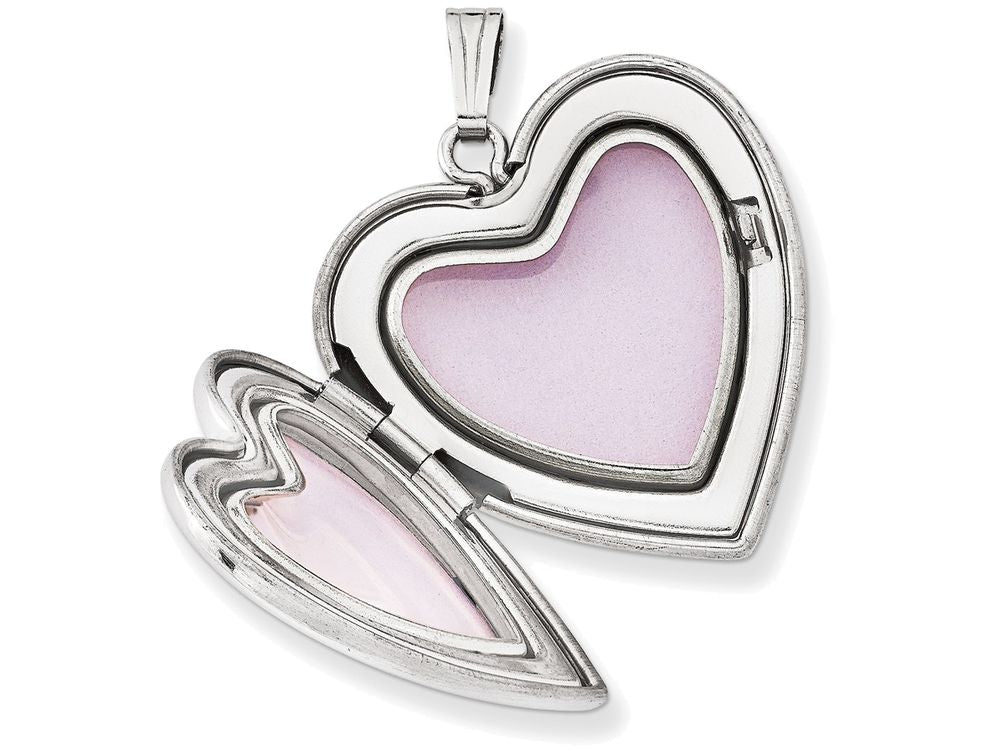 FJC Finejewelers Sterling Silver 24mm Polished Swirl Heart Locket Necklace