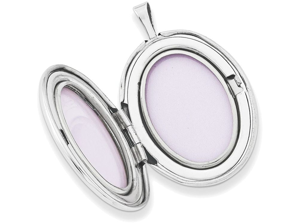 FJC Finejewelers Sterling Silver 26mm Mother And Baby Oval Locket Necklace