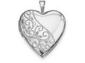 FJC Finejewelers Sterling Silver 20mm Swirl and Polished Heart Locket Necklace