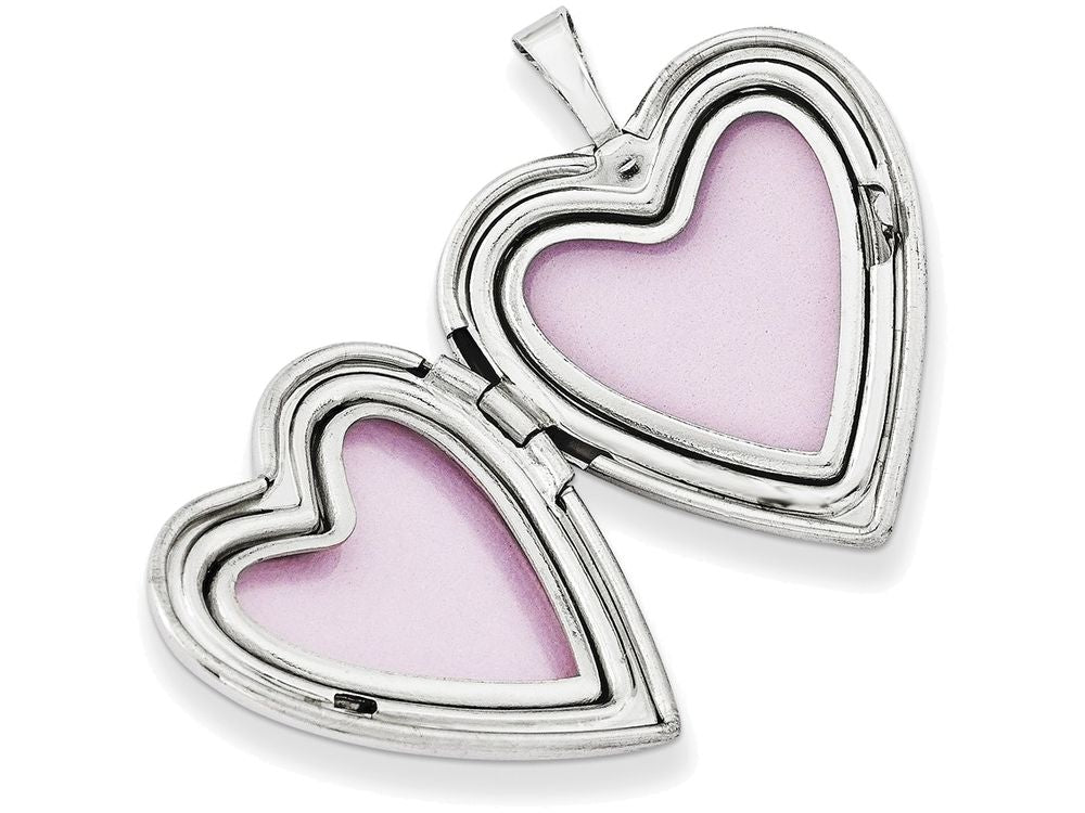 FJC Finejewelers Sterling Silver 20mm D/c Butterflies Heart Locket Necklace