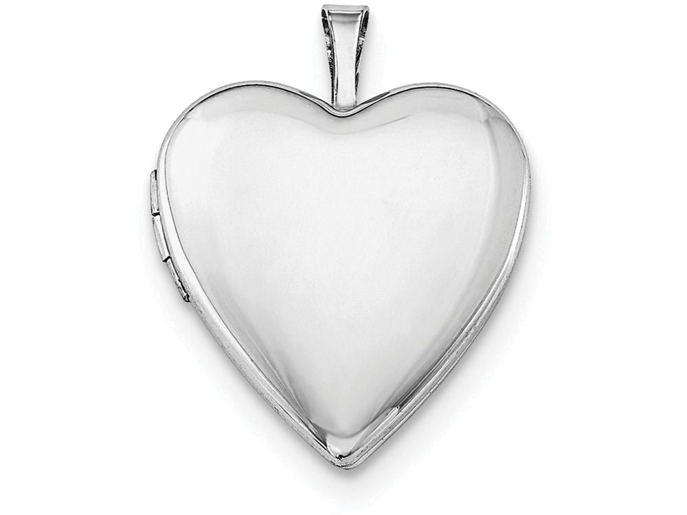 FJC Finejewelers Sterling Silver 20mm Satin Heart Locket Necklace