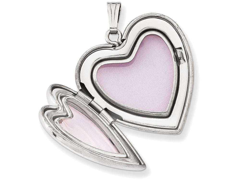 FJC Finejewelers Sterling Silver 24mm D/c Heart Locket Necklace